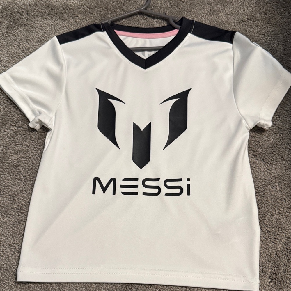 Kids' White Athletic Messi Jersey - Short Sleeve